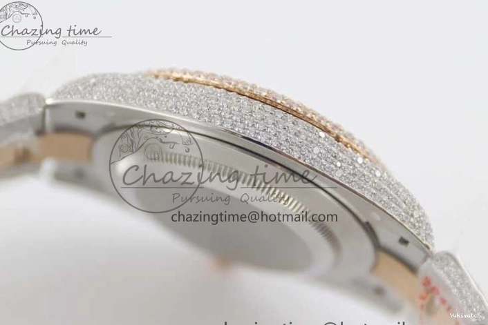 Markers Dial SS Edition A2824 Best Arabic Full on RG 41 Diamonds Bracelet TWF 1:1 Datejust 0313